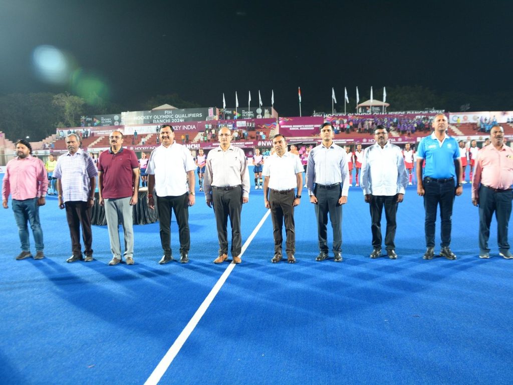 D3vrklf4nV - India: National Women's Hockey League 2024-25 Kicks Off in Ranchi - ~ Sandeep Pradhan, Director General of the Sports Authority of India (SAI), witnessed the opening ceremony and interacted with players from all eight participating teams ~